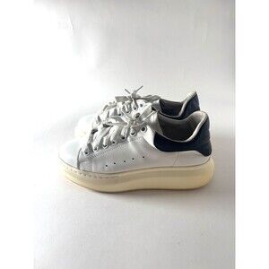 Vintage Alexander McQueen Oversized Sneakers White Leather Black Heel Tab